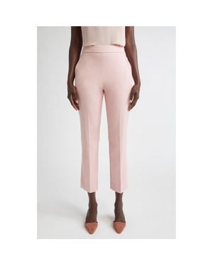 St. John Emma Mélange Stretch Twill Crop Pants - Pink