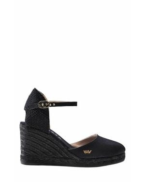 VISCATA Satuna Canvas Espadrille Wedges - Black