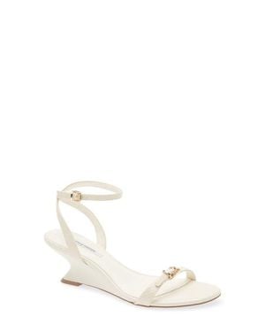 Steve Madden Zaloma Ankle Strap Wedge Sandal - White