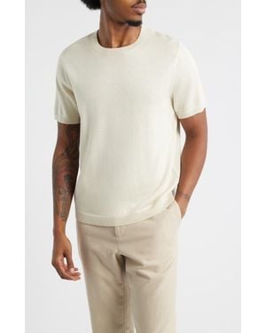 Open Edit Short Sleeve Crewneck Sweater - Natural