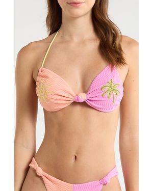 Rip Curl Topanga Textured Bikini Top - Pink