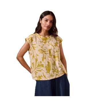 Celtic & Co. Sleeveless Floral Jersey Top - Metallic