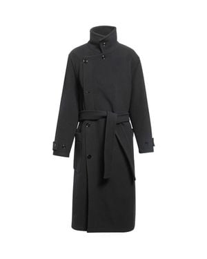 Lemaire Double Face Wool Wrap Coat - Black