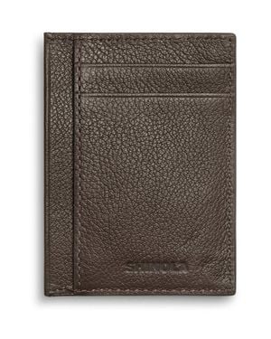 Shinola Canfield Essential Id Pebble Leather Card Holder - Brown