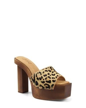 Zigi Cassidey Leather Platform Slide Sandal - Brown