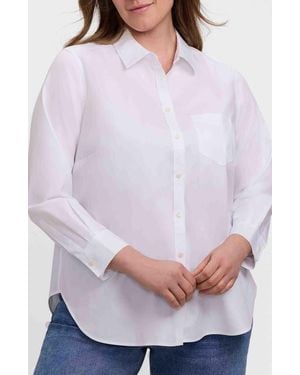 Foxcroft Boyfriend Non-Iron Cotton Blouse - White