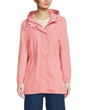 Lands' End Squall Packable Waterproof Raincoat - Pink