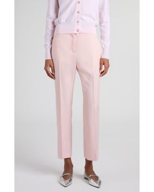 McQueen Wool & Mohair Cigarette Pants - Pink
