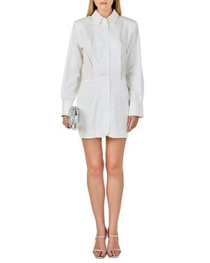 Endless Rose Long Sleeve Shirtdress - Gray
