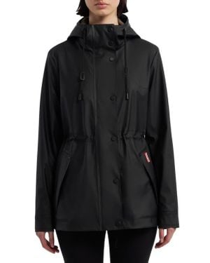HUNTER Abbey Short Rubberized Rain Jacket - Black