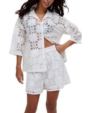 Raffya Shelli All Over Broderie Anglaise Shirt - White
