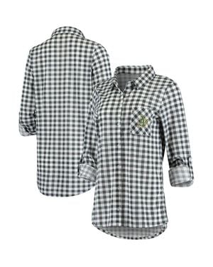 Concepts Sport Oakland Athletics Wanderer Long Sleeve Button-Up Nightshirt - Multicolor