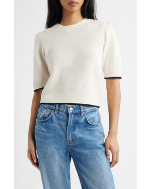 Madewell Puff Sleeve Textured Sweater - Blue