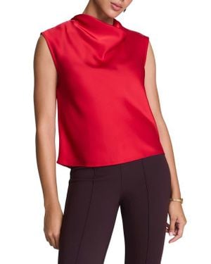 Spanx Cowl Neck Satin Top - Red