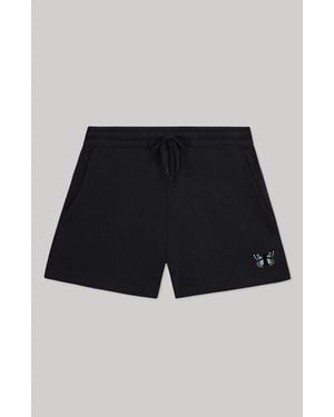 Alix Butterfly Midweight Washed Fleece Shorts - Blue