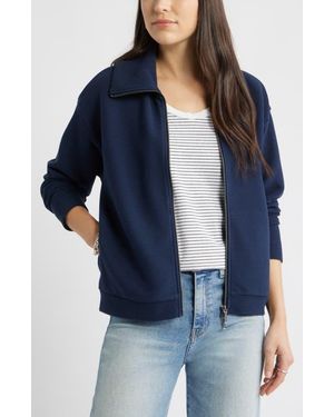 Caslon Ottoman Knit Bomber Jacket - Blue
