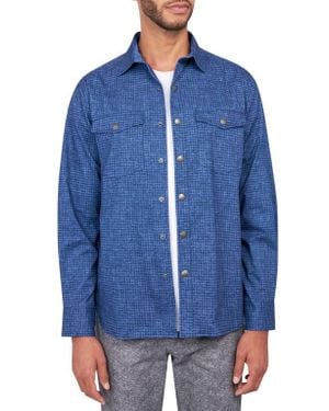 Brooklyn Brigade Dot Geo Cotton Stretch Shirt Jacket - Blue