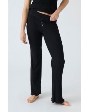 Pj Salvage Reloved Rib Knit Pajama Pants - Black