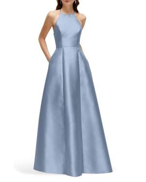 Alfred Sung A-Line Satin Gown - Blue