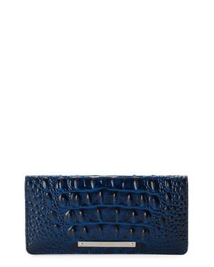Brahmin 'Ady' Croc Embossed Continental Wallet - Blue