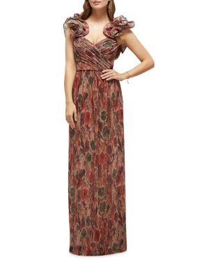 After Six Metallic Print Gown - Multicolor