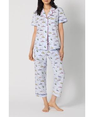 Bedhead Print Stretch Organic Cotton Jersey Crop Pajamas - Multicolor