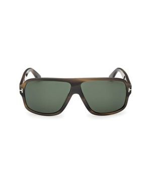 Tom Ford William 0-2 63Mm Oversize Navigator Sunglasses - Green