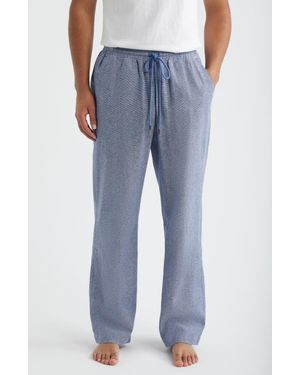 Daniel Buchler Slub Linen & Cotton Pajama Pants - Blue