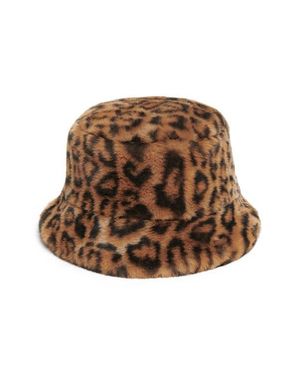 Apparis Amara Pluche Faux Fur Bucket Hat - Brown
