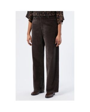 Marina Rinaldi Medea Wide Leg Corduroy Pants - Black