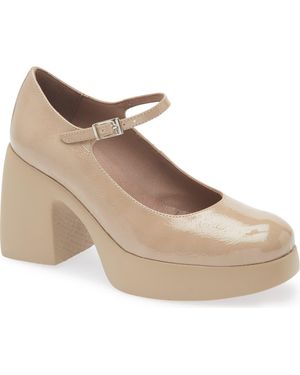 Wonders Mary Jane Platform Pump - Natural