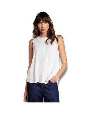 Celtic & Co. Crew Neck Pleat Back Tank Top - White