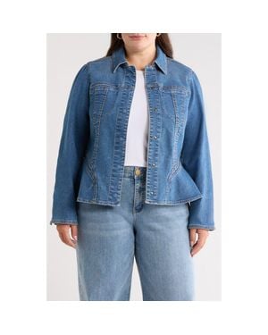 Wit & Wisdom Peplum Denim Jacket - Blue