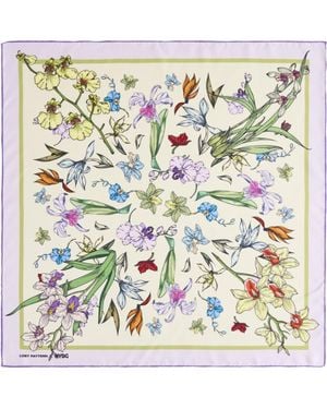 Lost Pattern X Nybg Orchid Symphony Silk Bandana Scarf - Green
