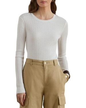 Ralph Lauren Mini Cable Crewneck Sweater - Gray