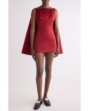 Givenchy Silk Satin Cape Minidress - Red