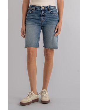 Kut From The Kloth Hailey Raw Hem High Waist Denim Bermuda Shorts - Blue