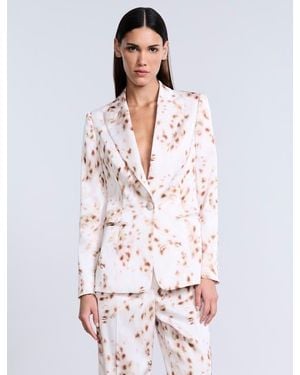 BCBGMAXAZRIA Single Breasted Animal Print' - White