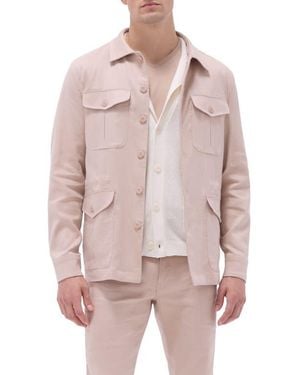 Bugatchi Linen Blend Safari Jacket - Multicolor