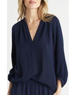 ocean + main Gauze Top - Blue