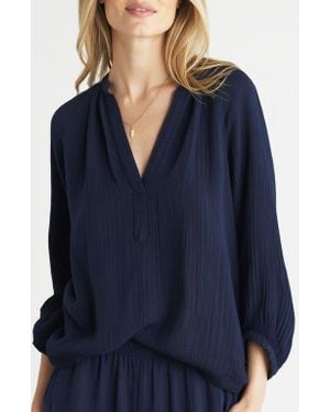 ocean + main Gauze Top - Blue