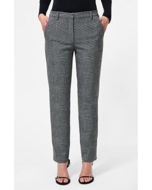 French Connection Glen Plaid Slim Crop Pants - Gray