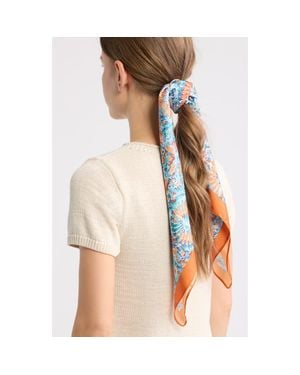 Treasure & Bond 4-Piece Scrunchie & Square Scarf Set - Blue