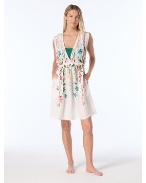 Vince Camuto Plunge Cover Up Dress Swim - White