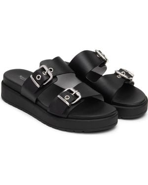 Nero Giardini Platform Wedge Slide Sandal - Black