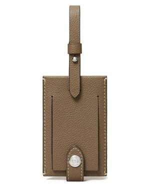 Tory Burch Leather Luggage Tag - Natural