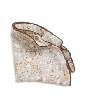 Edward Armah Persian & Medallion Print Reversible Silk Pocket Circle - Natural