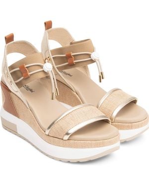 Nero Giardini Bungee Platform Wedge Sandal - Metallic