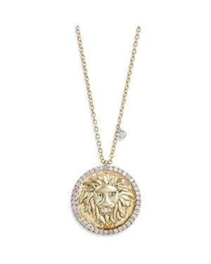 Meira T Lion Disc Pendant Necklace - Metallic