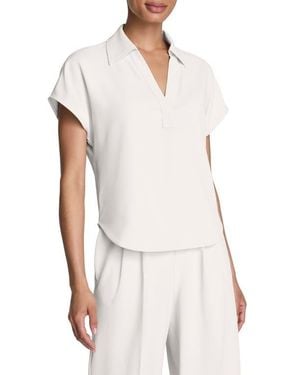 Spanx Oversize Short Sleeve Collared Shirt - White